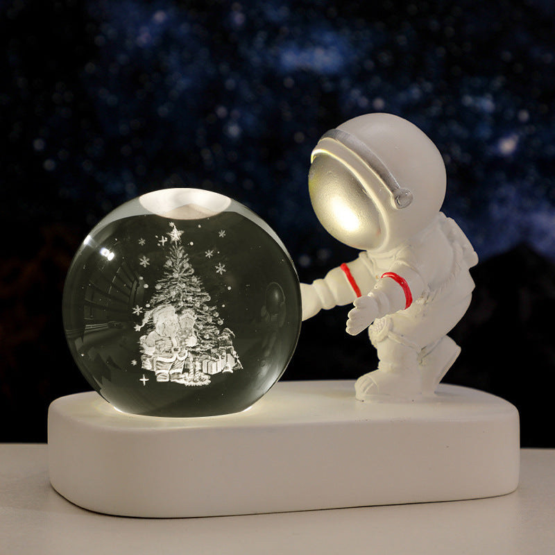 "Galactic Explorer" Glowing Astronaut Crystal Ball Night Light – USB Powered with Warm LED Glow - Nova glow