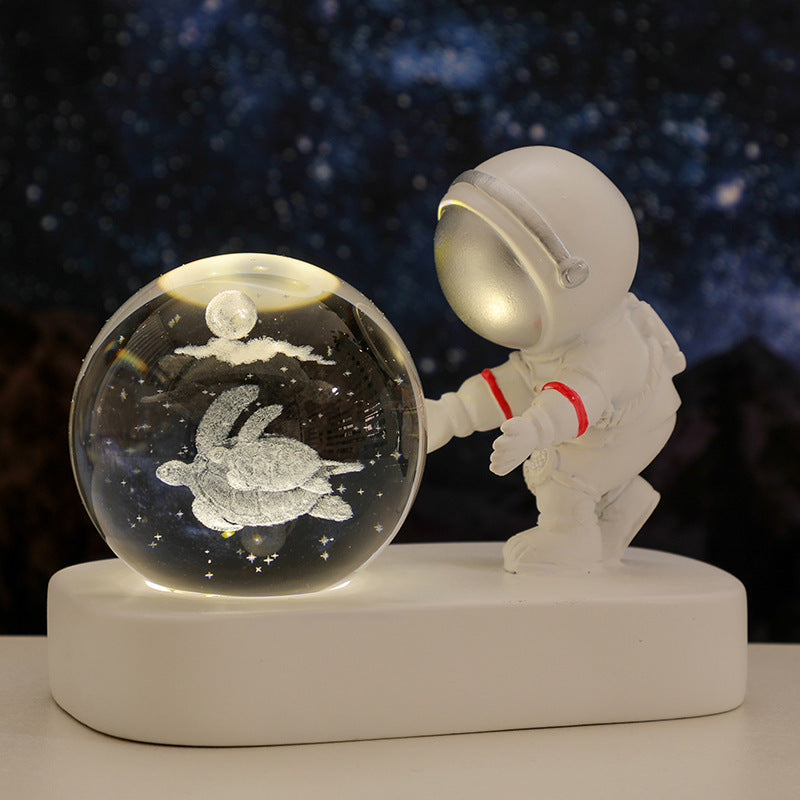 "Galactic Explorer" Glowing Astronaut Crystal Ball Night Light – USB Powered with Warm LED Glow - Nova glow