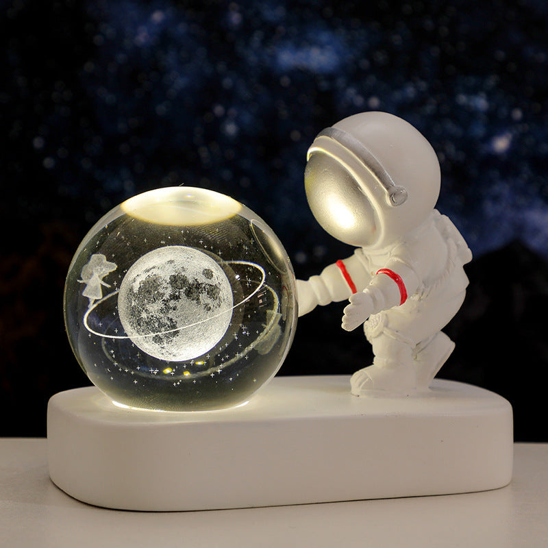 "Galactic Explorer" Glowing Astronaut Crystal Ball Night Light – USB Powered with Warm LED Glow - Nova glow