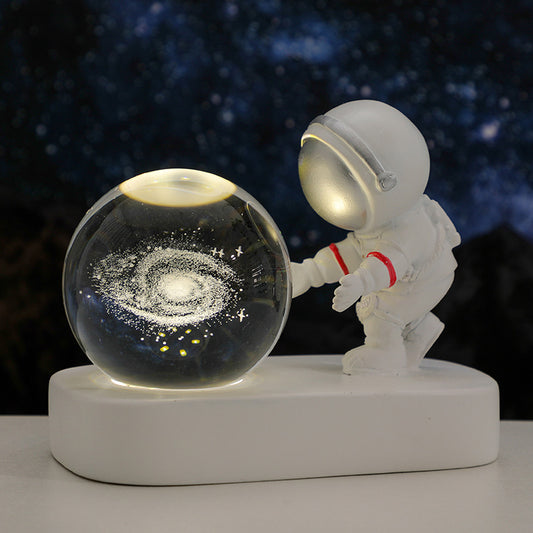 "Galactic Explorer" Glowing Astronaut Crystal Ball Night Light – USB Powered with Warm LED Glow - Nova glow 
